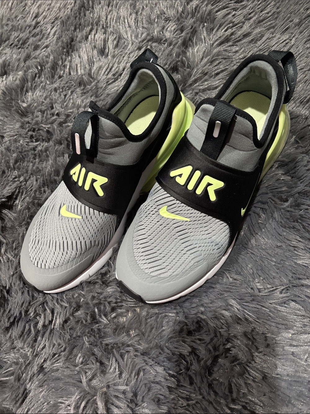 Nike Kids Slip-On Sneakers in Grey and Volt